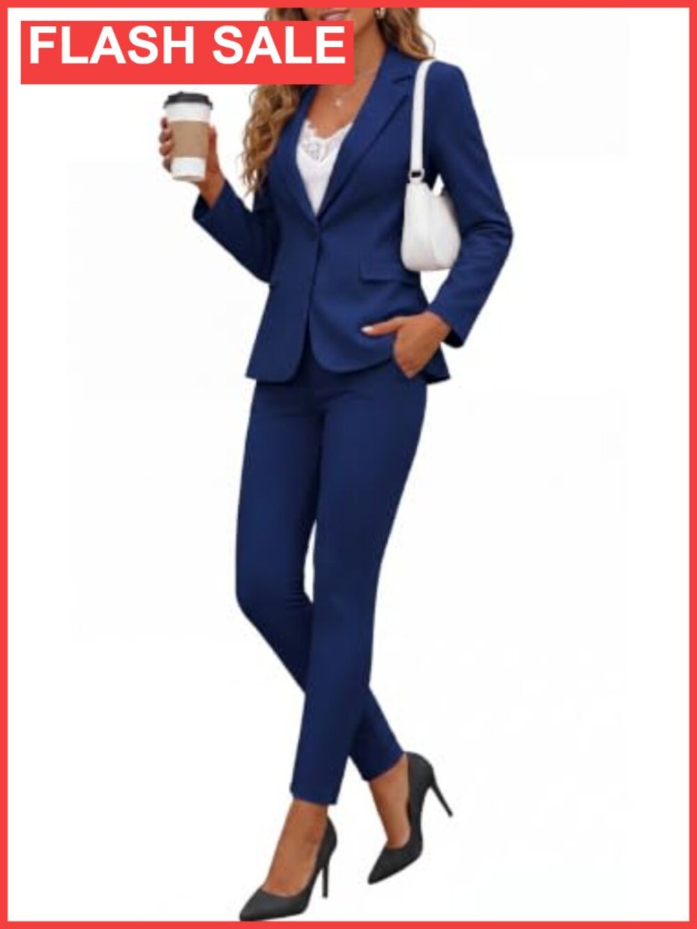 Women's 2 Piece Suit Set Slim Fit Business Casual Outfits